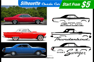 design silhouette vector car classic and modern