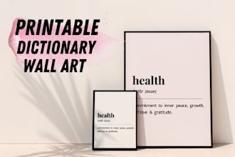 create custom dictionary definition printable wall art for your etsy or resell