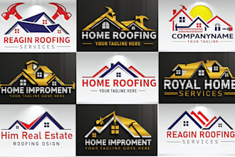 design home renovation, remodeling, roofing, handyman logo