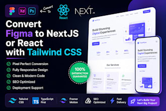 convert figma to nextjs or react with tailwind CSS