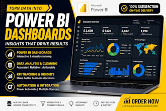build power bi dashboards, data analysis, and business intelligence reports