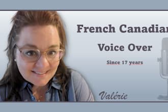 be offering voice over, friendly and young