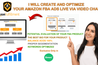 create and optimize your amazon fba ads live via video chat