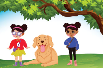 create american and african children book illustration