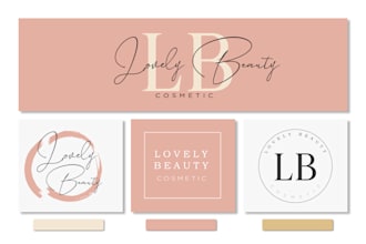 design a beautiful feminine signature logo with a branding kit
