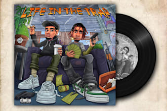 draw cool cartoon album cover, punk, rock, anything artwork