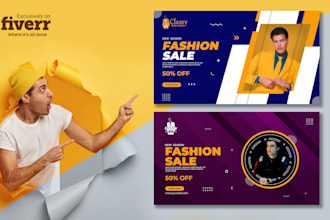 design attractive eye catchy web banner ads, cover, fb ads