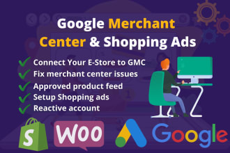 setup and fix google merchant center and shopping ads