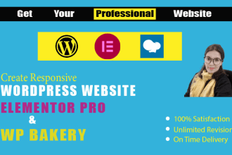 be your wp bakery and  elementor pro expert to design website