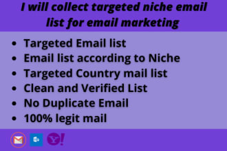 provide targeted niche email lists for email marketing