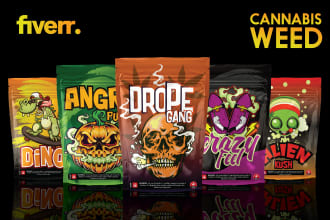 design unique weed pouch, mylar bag and cbd product labels