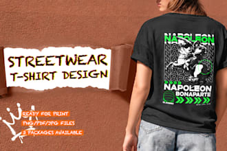 design custom streetwear graphic tee for your clothing brand