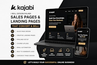create stunning kajabi landing pages and funnels