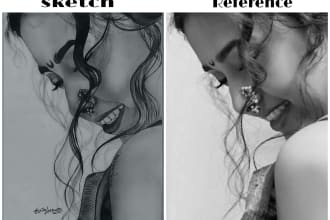 make your realistic pencil and digital sketch