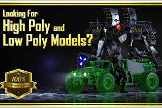 make optimized high poly and low poly 3d models and 3d props