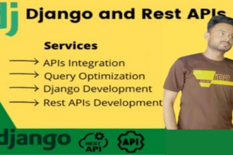 be your backend developer using django, python and rest apis