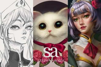 draw or sketch digital art commission