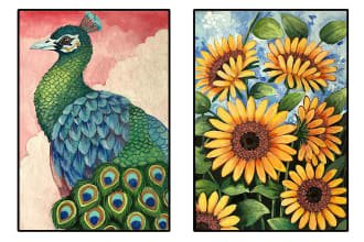 do hand drawn illustration by watercolor pencil or gouache painting