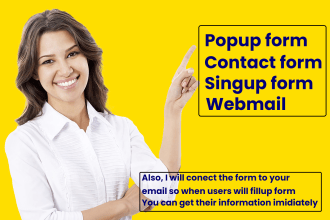 create a popup form, contact form, signup form
