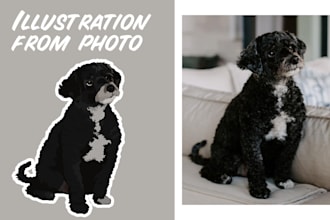 draw an illustration of your pet from a photo