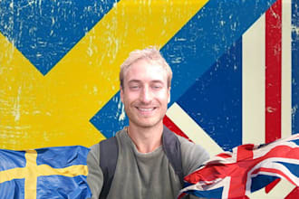 translate english to swedish, swedish to english by hand
