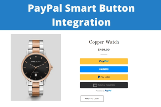 shopify paypal credit debit card smart buttons integration