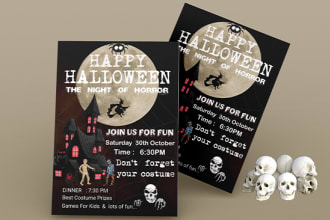design event, birthday, halloween horror flyer, and poster