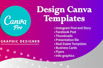 design canva flyer, poster, banner, social media post, ebook with editable link