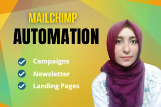 set up  mailchimp automation campaign, design landing page