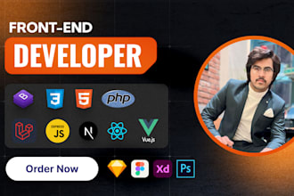 be front end web developer in HTML reactjs, nextjs , vuejs