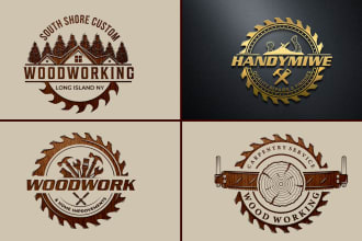 do awesome carpentry, furniture, and woodworking logo design