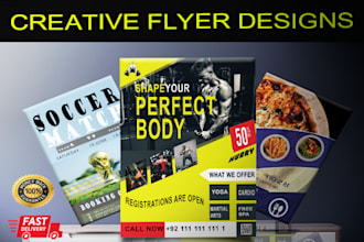 do fitness, sports, food, business,real state flyers