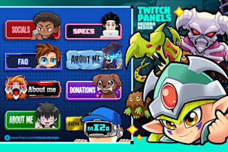 design animated custom twitch panels for vtuber and streamer