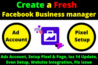 create fresh  facebook business manager with ads account