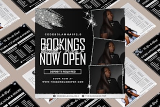 design hair or lash extension salon and spa flyers