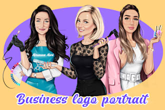 business logo portrait, cartoon, beauty portrait, caricature