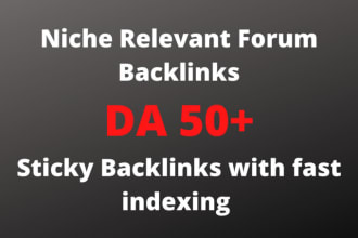 do high da DR niche forum backlinks on high quality sites
