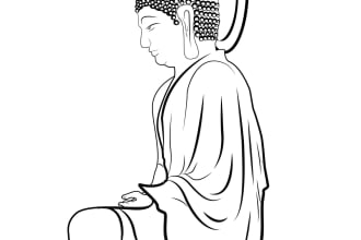 draw black and white line art illustration, portraits