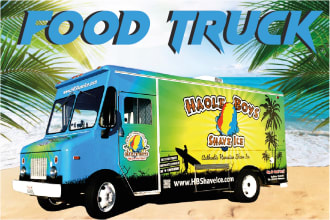 design eye catching food truck wrap in just 24 hours