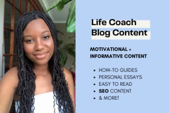 write inspirational life coaching website content and blogs