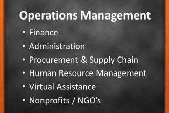 do operations, supply chain, HR and financial management