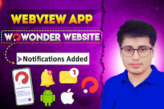 create a webview android app for wowonder with realtime notifications