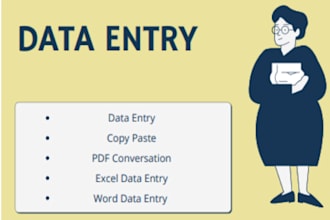 data entry, copy paste , pdf conversations