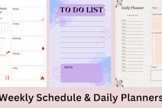 design digital and printable planners, journal, and calendar
