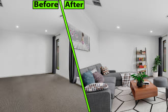 design virtual furniture living room set up for realtors