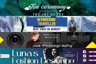 design an eye catching youtube art banner for your channel