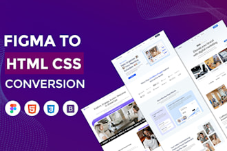 convert figma to html css bootstrap or develop a responsive front end website