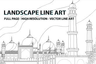 make line art drawing for coloring activity