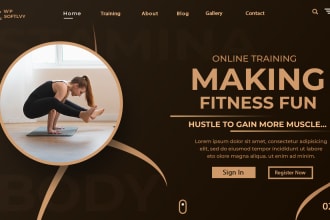 design attractive fitness, sports, gym, workout website