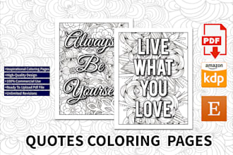 design inspirational quotes coloring pages with floral pattern for amazon kdp